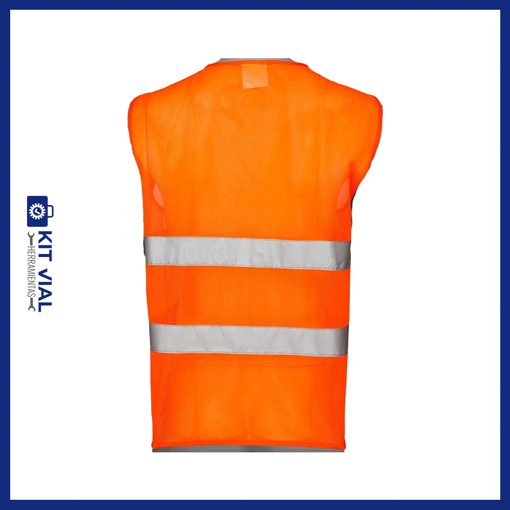 chaleco-refelctivo-productos-kit-vial Chaleco Reflectivo Estándar Naranja – Talla Única - Imagen 1