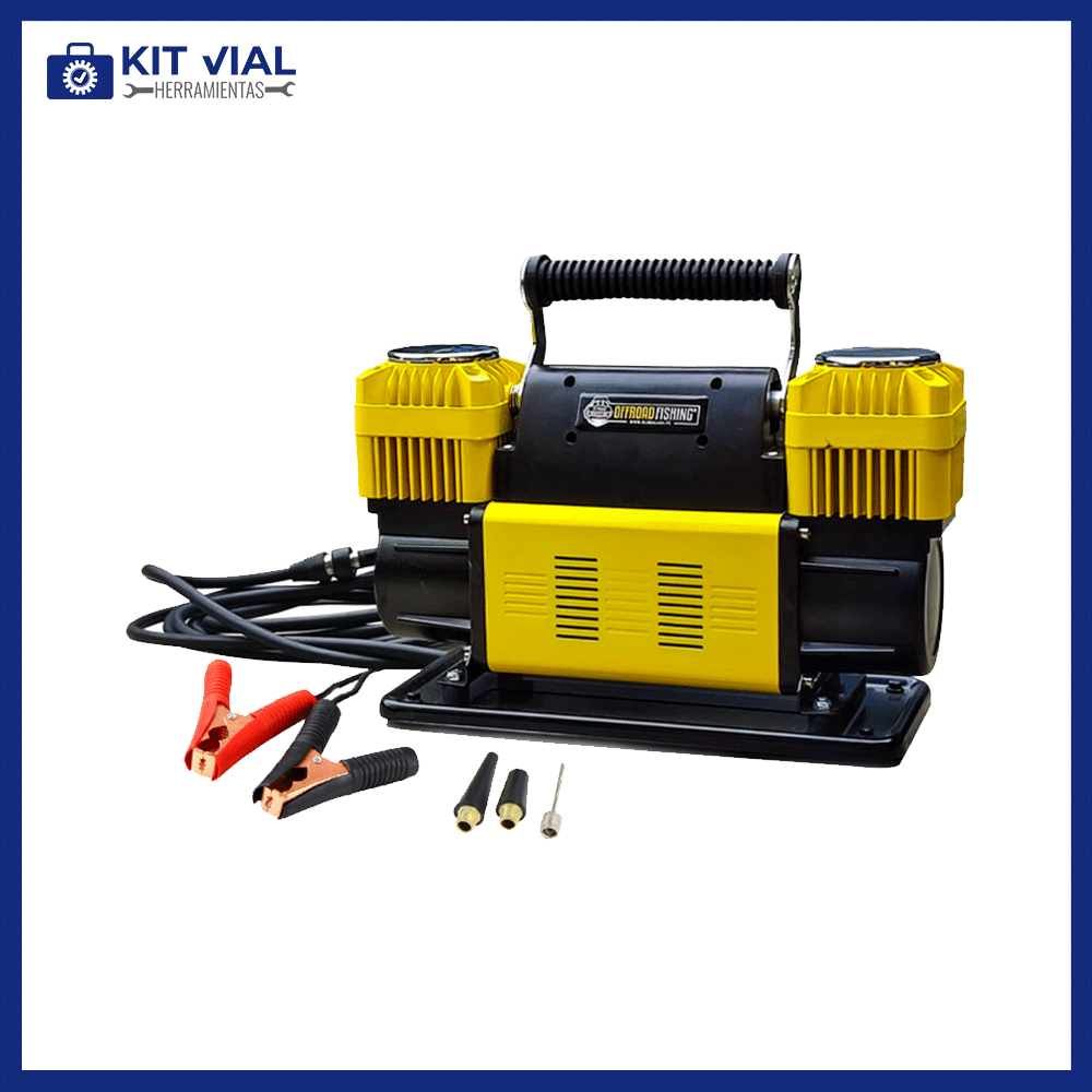 compresora-de-aire-productos-kit-vial Compresora de Aire Doble Pistón Offroad Fishing 300LPM 150PSI - Imagen 1