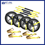 Kit de Sujeción de Ruedas y Neumáticos para Carga Pesada (4 Correas)